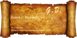 Gantz Dormán névjegykártya